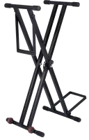 ROXTONE KS055 Black (под заказ) X-cтойка под клавишные инструменты с возможностью их передвижения, на колесах. высота: 60-99см, ширина:30-58см, максимальная нагрузка: 50кг, цвет: матовый черный, вес: 6,5kg, 4шт в коробке размером  52x44x104,5см<br>