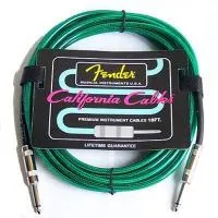FENDER 18' CALIFORNIA CABLE SURF GREEN инструментальный кабель, 5,5 м, бескислородная медь, сечение 2 x 1,5 кв.мм