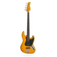 Sire v3-4 org  бас-гитара, форма jazz bass, активная электроника, цвет черный оранжевый