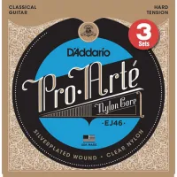 D'ADDARIO EJ46-3D Набор 6 струн для классической гитары, сильное натяжение, 0285-044, 3 комплекта