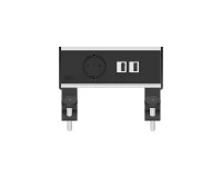 ABL 2A20F1F3- Настольная розеточная станция серии Flexi с 1 розеткой и 2xUSB-A, черная с серебристым (2A200116)