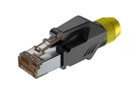 ROXTONE RJ45C5E-PH-YL Ethernet Разъем RJ45(часть A)  CAT5e, Диаметр проводника: 0,9-1,0мм, 150 МГц, макс. AWG26, металлический зажим, с удобным держателем сердечника провода (деталь B), с нейлоновым защитным корпусом (деталь C) со специальной системой заж