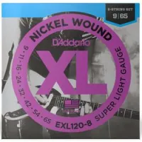 D`addario exl-120-8  струны для 8-струнной электрогитары nickel wound, никель, 9-65, super light