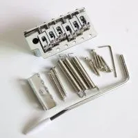 STB012-CR тремоло для электрогитары, 6-опорное, цинковые седла, полноразмерный тон-блок, 3 пружины с держателем, рычаг, межструнное расстояние 10,8 мм, хром, Donlis