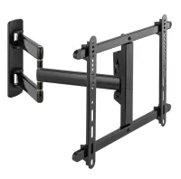 Настенный выдвижной кронштейн exell exi-x5044 для тв 32"-70", 2 колена, vesa 400x400мм, до 50 кг, 59-590 мм от стены, наклон -10°/+5°, поворот +90°/-90°, коррекция уровня +2°/-2°, черный.