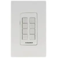 Панель управления Kramer Electronics [RC-308/US-D(W/B)] универсальная с 8 кнопками; Поддержка PoE, американский типоразмер, цвет черный/белый