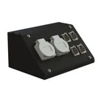 Eds cbd 02-4xf  коробка коммутационная скошенная, schuko 16a х2, neutrik xlr3f х 4
