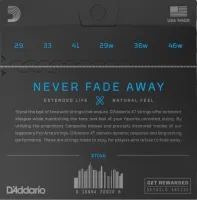 Комплект струн для классической гитары d'addario xtc46 - струны для классической гитары с прозрачными нейлоновыми верхами и басами на нейлоновой основе с посеребренной медной обмоткой и обработкой xt. сильное натяжение, толщина .0285-.046 дюйма