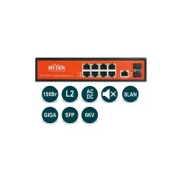 WI-PMS310GF, Коммутатор управляемый L2 PoE 150Вт, порты 8 PoE GE + 2SFP