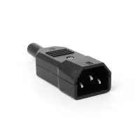 LAN-IEC-320-C14 IEC 60320 C14 10A 250V black Вилка черная прорезиненная
