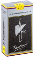 Soprano saxophone reeds Vandoren V12 SR6025 - V12 soprano saxophone reed with longer palette, thicker heel and tip with strength 2.5. Price per pack of 10 pieces