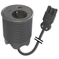 FORMING FUNCTION 9358051209- Встраиваемая розетка с тремя уровнями установки для монтажа в стол со встроенными разъемами 1xRJ45, 1xUSB, цвет черный