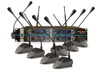 VOLTA USC-101T Беспроводная дискуссионная радиосистема, комплект из 8 настольных микрофонов и многоканального приёмника. Диапазон несущей частоты - UHF (760-830 мГц).