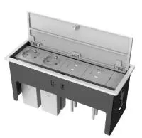 Kramer T-IN4-REC2(W), Модуль на 4 вставки, прямоугольный, с крышкой, цвет белый