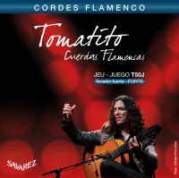 Flamenco guitar string set Savarez Tomatito T50J - Струны для фламенко гитары имени Томатито. Басы на многожильной композитной основе с обмоткой посеребренной медной нитью. Две верхние струны New Cristal и струна соль Alliance. Сильное натяжение