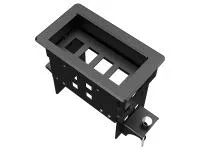 Прямоугольный металлический корпус Wize Pro [WRTS-04BOX-B] для модульной системы врезного лючка в стол с убирающейся крышкой для установки до 4 модулей-вставок серии RR, преустановленная рамка, черный