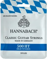 Classical guitar string set Hannabach E500HT - Комплект недорогих струн Hannabach. Посеребренная медная нить намотана на многожильную нейлоновую основу. Сильное натяжение