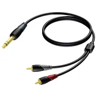 Procab CLA719/3- Аудиокабель Jack 6,3 мм стерео (вилка) – 2хRCA (вилка)