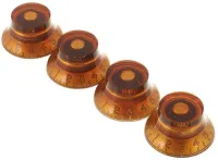 GIBSON TOP HAT KNOBS VINTAGE AMBER4 PCS. набор ручек для потенциометров 4 шт, цвет янтарный