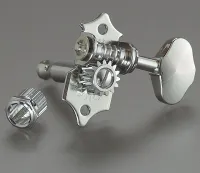 Guitar machine heads Gotoh SE700-SLB-N - Guitar machine heads with L3+R3 placement, standard peg, 1:15 ratio and SLB handles, N finish, nickel-plated