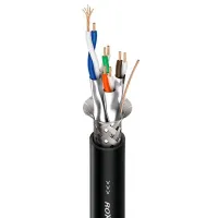 ROXTONE C6AE/300 Black Кабель CAT6a, гибкий, 100% shielded,  сечение проводника: 4x2x0,22mm2, (проводник: 7х0,20мм), TPE Jacket, D: 8mm., 300m/в пленке.