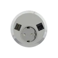 ABL 2F22F1B6- Встраиваемая розетка серии Port El с 1xHDMI и 1xRJ45 Cat6A, серая (2F220116)
