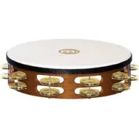 Meinl tah2b-ab  тамбурин деревянный 10" traditional, двухрядный, джинглы из меди, кожанная мембрана