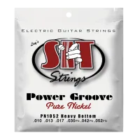 Струны для электрогитары SIT PN1052, Power Groove Pure Nickel Heavy Bottom, 10-52