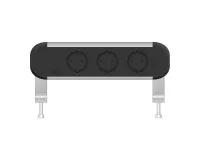 ABL 2A000306- Настольная розеточная станция серии Chroma с 3 розетками, черная с серебристым