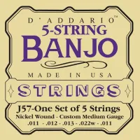 D'ADDARIO J57 - струны для банджо, 5 String and Tenor Banjo/Custom Medium/Nickel