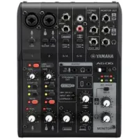 Yamaha ag06mk2 black   6-канальный микшер для потокового вещания с аудиоинтерфейсом usb, черный