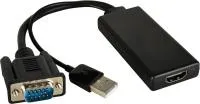 Kramer [adc-gm/hf] переходник vga (вилка) - hdmi (розетка) активный