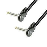 Adam hall k4irr0050fl - патч-кабель инструментальный с плоскими разъемами (flat plugs), rean trs (jack) 6,3 mm mono (угловой) - trs (jack) 6,3 mm mono (угловой), 0.22 мм2, 0.50 м, черный