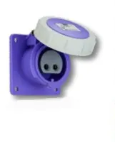 PCE Розетка встраиваемая 16А/24V/2P/IP67, никелированные контакты, фланец 75x85 3622f87v
