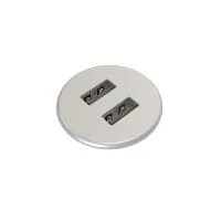 FORMING FUNCTION 9353003002- Встраиваемая металлическая зарядная станция серии Powerdot с 2xUSB, серебристая