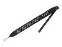 1221-75-5-BLK Ремень для гитары, кожаный, широкий, черный, 1221