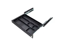 ErgoFount PTW4124B-L- Выдвижной ящик-органайзер с замком для канцелярских принадлежностей под стол, средний, черный