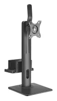 Кронштейн exell exi-mt51 для монитора 17"-32", настольная подставка с вертикальной регулировкой 265-415 мм, vesa 100x100 мм, до 7 кг, наклон +15°/-15°, поворот +40°/- 40°, вращение +180°/-180°, держатель для мини пк с регулировкой 12-70 мм,  чёрный.