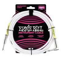 ERNIE BALL 6049 10" Straight / Angle Instrument Cable - White