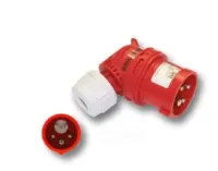 PCE Вилка кабельная фазоинвертор, угловая 32А/400V/3P+N+E/IP44 7425-6