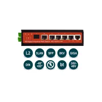 WI-PMS305GF-I Промышленный управляемый L2 коммутатор 4 PoE-out + 1 PoE-in + 1 SFP