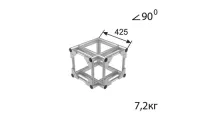 ИМЛАЙТ Q2/35-22 Стыковочный угол 90 градусов, 350x350мм, d50x3 \ d28x2мм. Крепежный размер 230х230мм, М12.