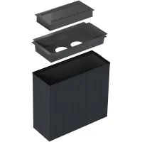 Kondator 935-K200B- Лючок для 2 розеток серии Powerdot, черный