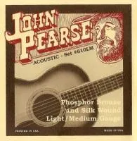 John Pearse 610LM струны для акустической гитары .012, .016, .024, .032, .042, .053, шёлк/фосфор/бронзовая навивка