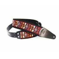 FIDEL FL22011E орнамент квадраты кр./ чёрный - Ремень для гитары