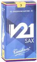 Alto saxophone reeds Vandoren V21 SR813 - V21 alto saxophone reed with thicker heel and articulated heart with strength 3. Price per pack of 10 pieces