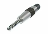 Rean NYS224C-0 кабельный разъем Jack 6.3мм TS (моно), штекер металический корпус c черным маркиро