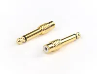 AuraSonics RFJM2 переходник RCA female -> Jack TS 6.3мм male, позолоченный