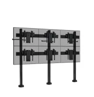 Vogels FF2344P Black- Напольный стенд для видеостены 2х3 из дисплеев диагональю 37–65'' с выдвижным креплением (push in – pop out) и фиксацией к полу, макс. нагрузка 270 кг