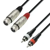 Adam hall k3 tfc 0300 - кабель аудио 2 x rca (m) - 2 x xlr (f), 0.22 мм2, 3 м, черный